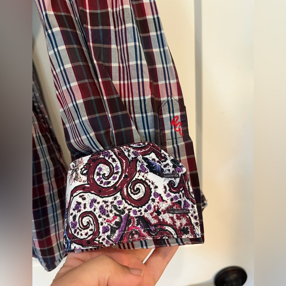 Robert Graham Button Down Plaid Pasiley Dress Shi… - image 2
